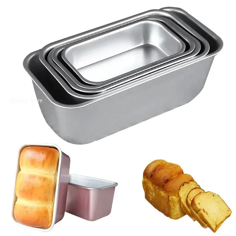 1Pc Square Box Mold Baking Tool Aluminum Alloy Non-Stick Bread Cheese Cake Toast Pan DIY Kitchen Baking Cake Mold  Bread Pan