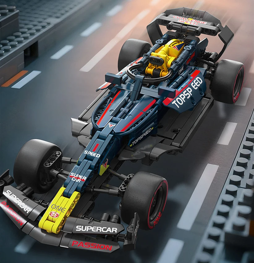 

1:14 RB18 Style Building Blocks 575pcs Pull-Back Racing Car DIY Brick Model Kit for Gift & Display Decor