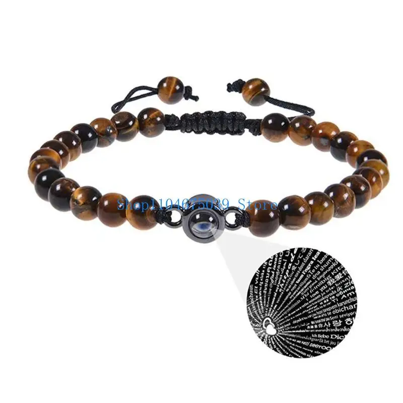 5asd Romance Gifts Bracelet with 100 Language Loves Projection Daily Casual Wear