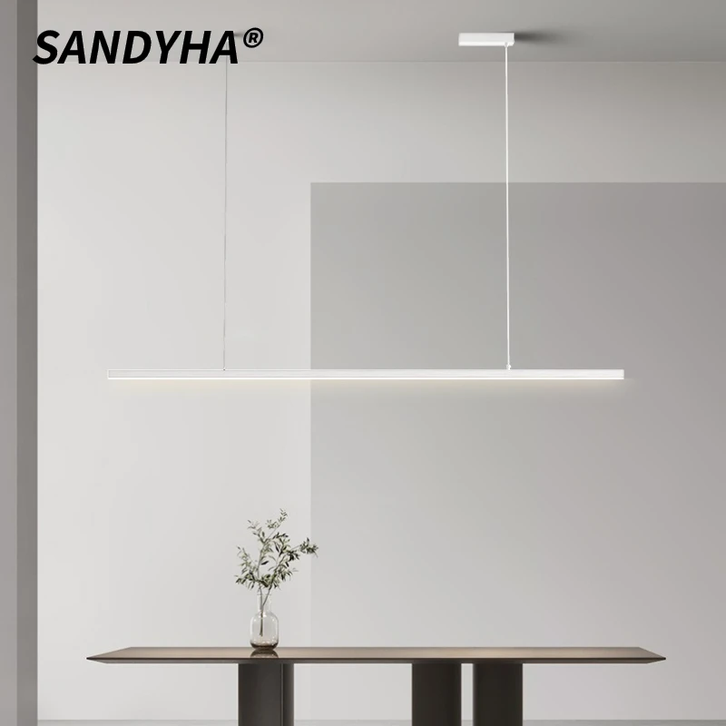 

SANDYHA подвесные светильники в скандинавском стиле, полоса из алюминиевого материала, светодиодная люстра, украшение для гостиной, светильники для обеденного стола