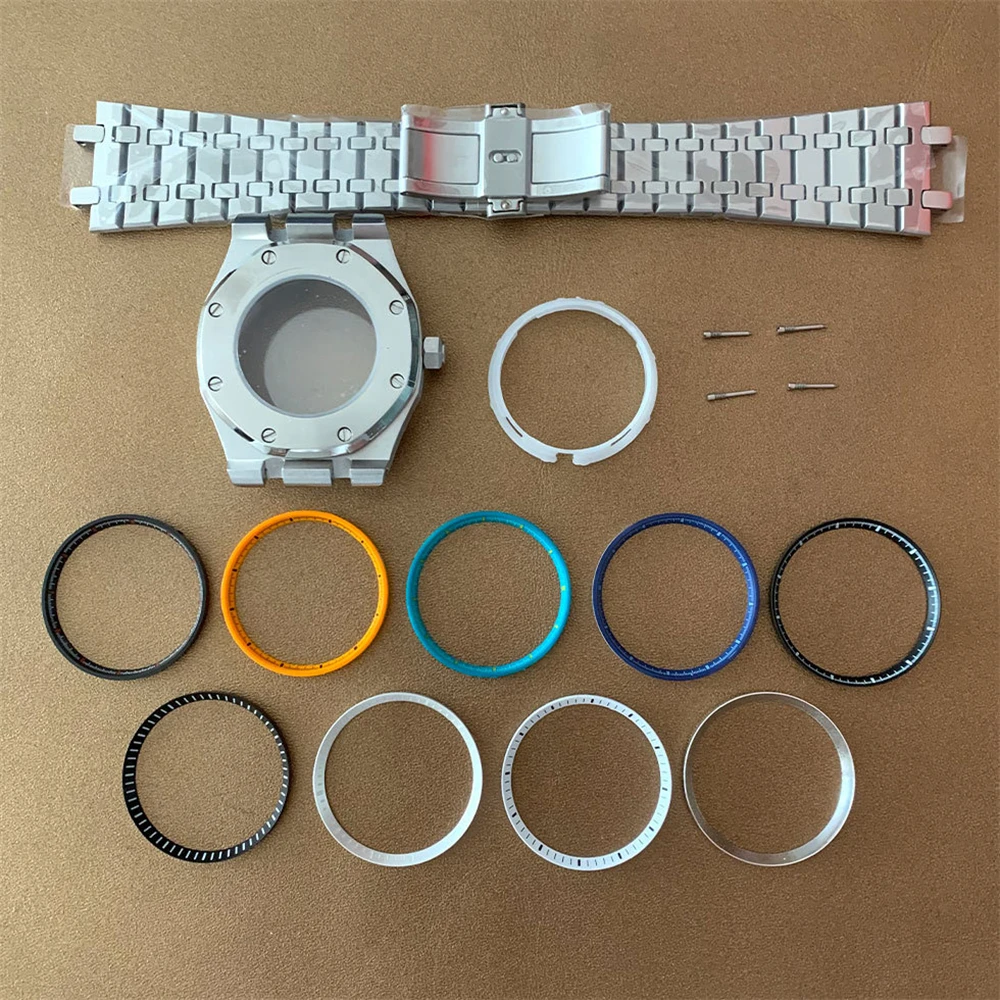 

Upgraded 41mm NH35 Case Stainless Steel Bracelet Sapphire Glass Case with Chapter Ring for NH35A NH35 NH36 Mechanical Movement