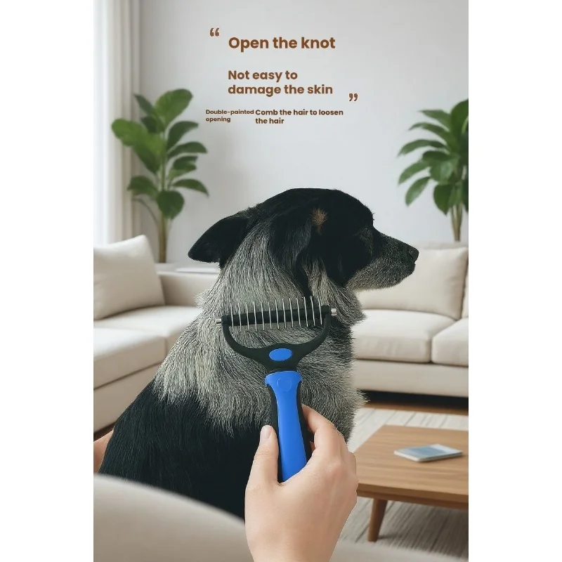 

Расческа с узлом для домашних животных, щетка из нержавеющей стали для длинношерстных собак, инструмент для чистки и ухода за кошачьей шерстью и собаками