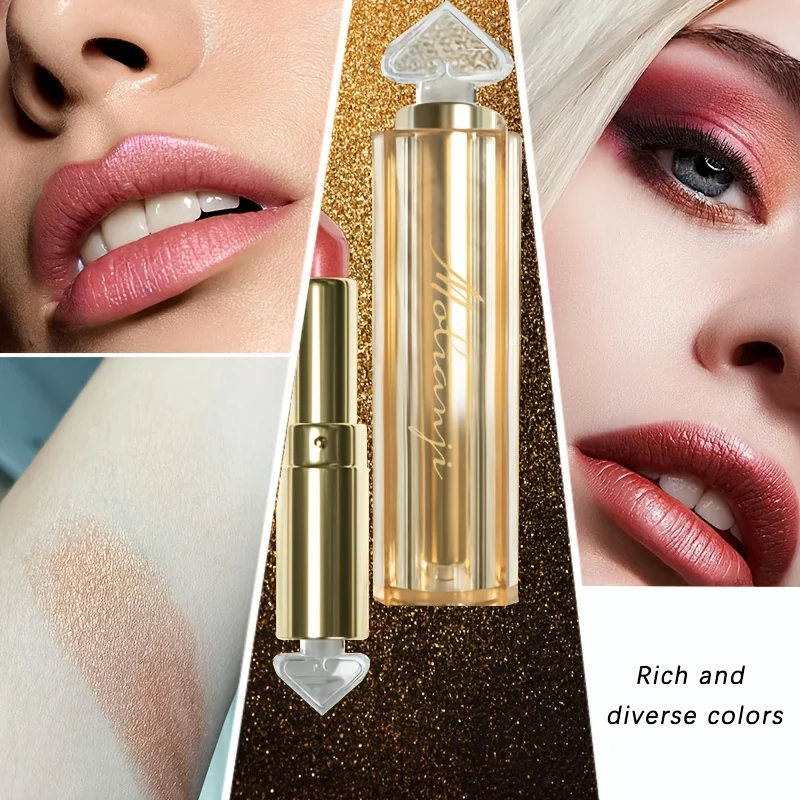 Molianji シャイニーネオンリップクリーム、シャイニービューティーコスメティックス、光沢のある唇を作成、バレンタインデーギフト用グリッターリップクリーム、キラキラリップクリーム、スターライト点滅、保湿リップクリーム、初心者に最適、塗りやすい
