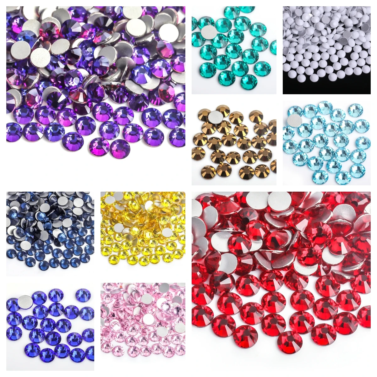 

SS3~SS30 AAAAA Top Quality Crystal Non Hotfix Nail art Rhinestone Super Bright Glass Strass 3D Nail Art Decoration