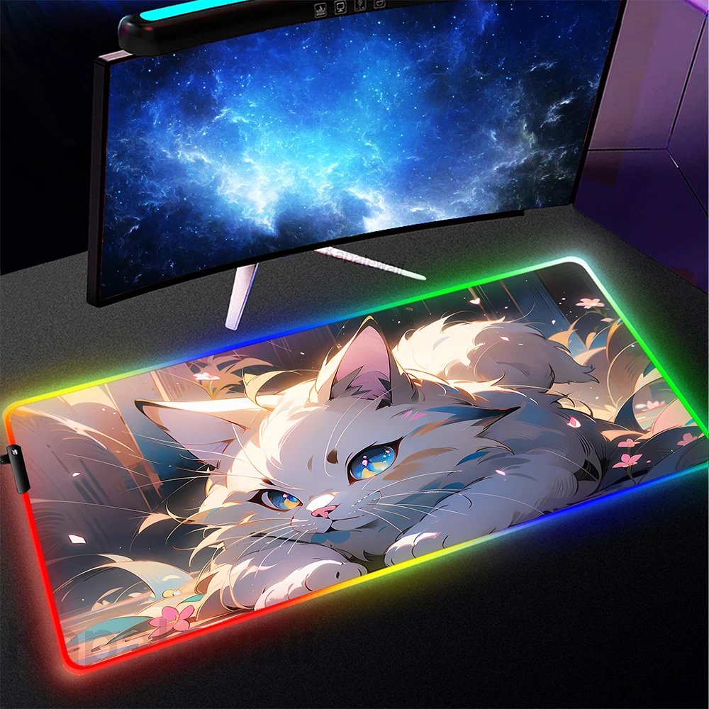 

Mouse Pad Gaming Laptop Game Mouse Mat Cat Patten Mousepad Коврик Для Мыши Desk Mat Speed Keyboard Pads Desk Pad RGB Mouse Mat