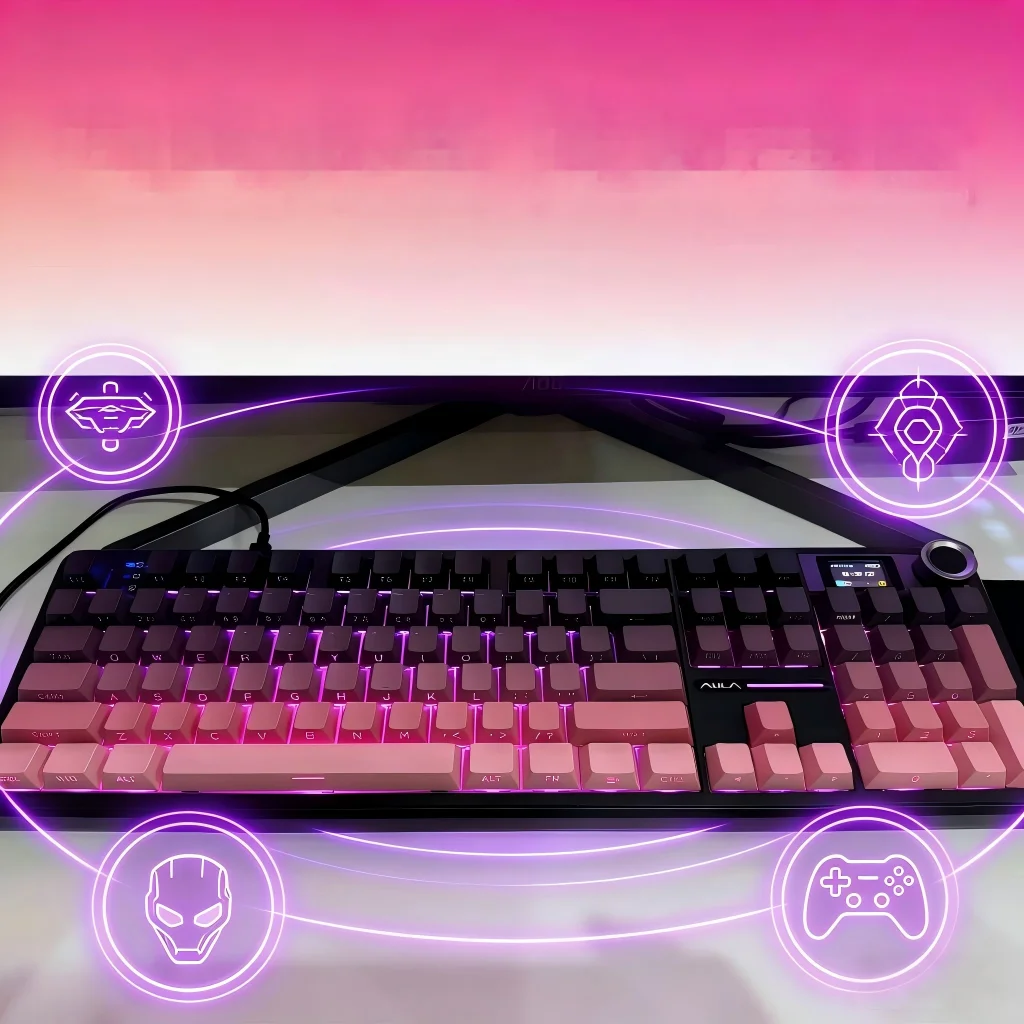 

Механическая клавиатура AULA F108Pro RGB | Беспроводная клавиатура Tri-Mode (2.4G/BT), с креплением Gasket Mount, настраиваемая, с мини-дисплеем, для офиса и игр