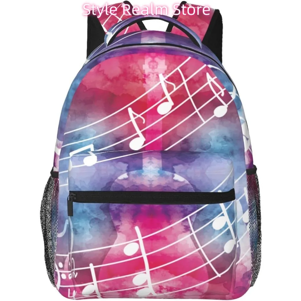

Colorful Music Note Lightweight Laptop Backpack Lightweight Multipurpose Travel Casual Daypack Unisex College Backapcks for Men