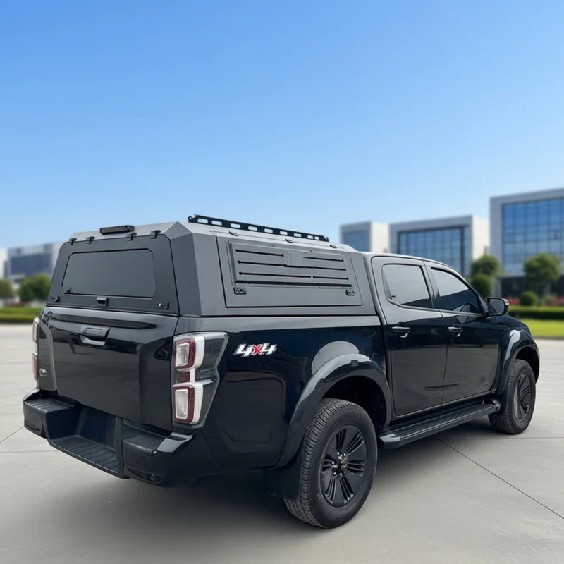 Heavy Duty Waterproof Dustproof 3-Panel Folding Hard Offroad Pickup Truck Bed High Tonneau Cover Cargo Storage Acces