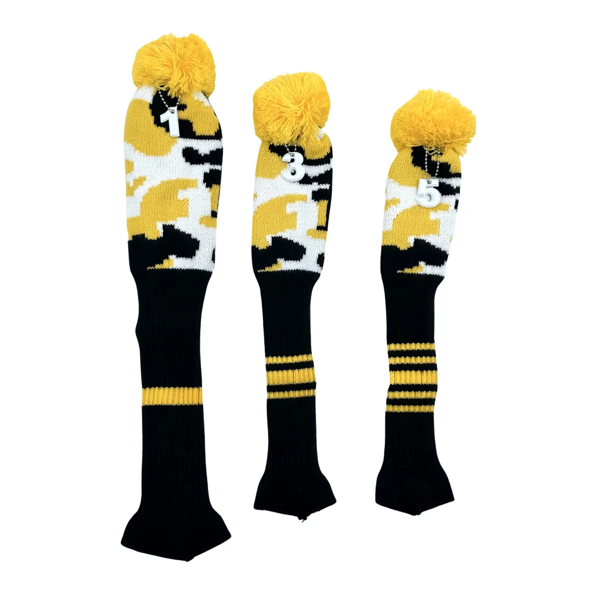 3 Pcs/set Golf Camouflage Pattern clubs Head cover Knitted Hybrid UT Driver Fairway Wood 1 3 5 Wood Knitting Cover