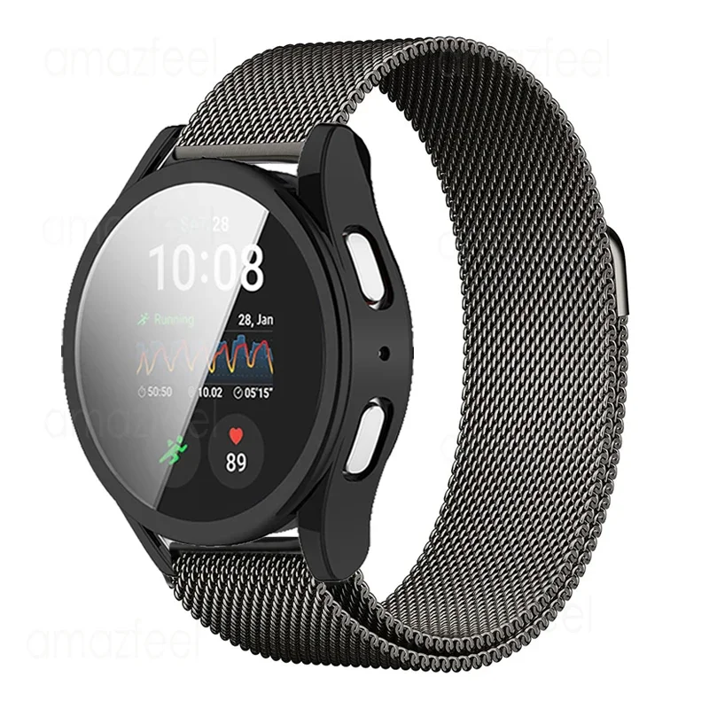 Pulseira magnética para Samsung Galaxy Watch, Strap Case Protector, Pulseira de metal, Shell protetor, 40mm, 44mm
