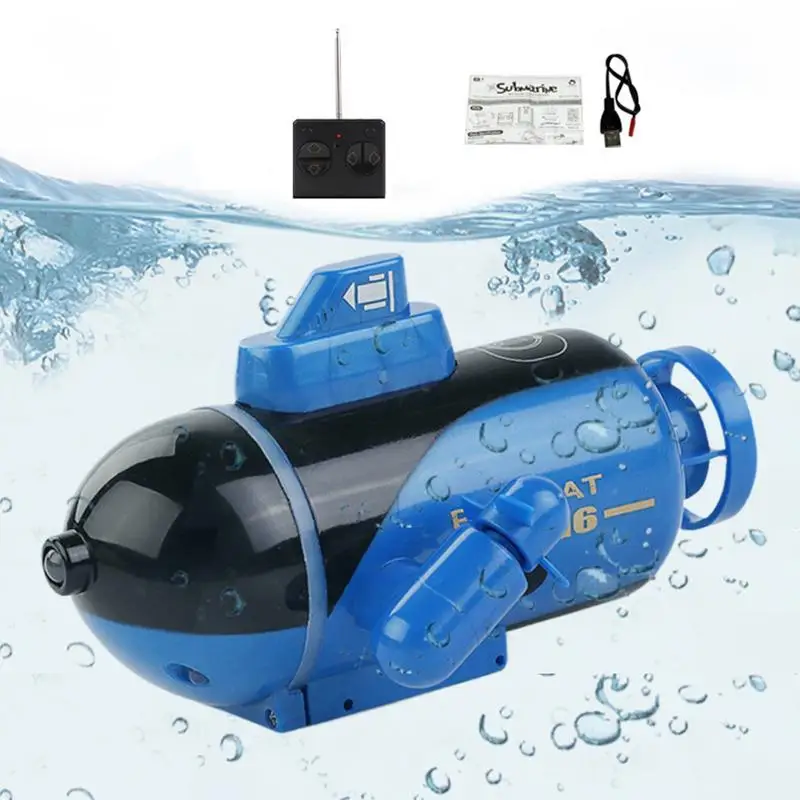 Submarino de controle remoto rc barco de corrida navio à prova dwaterproof água recarregável rc submarino brinquedo água para mergulho em piscinas lagoas