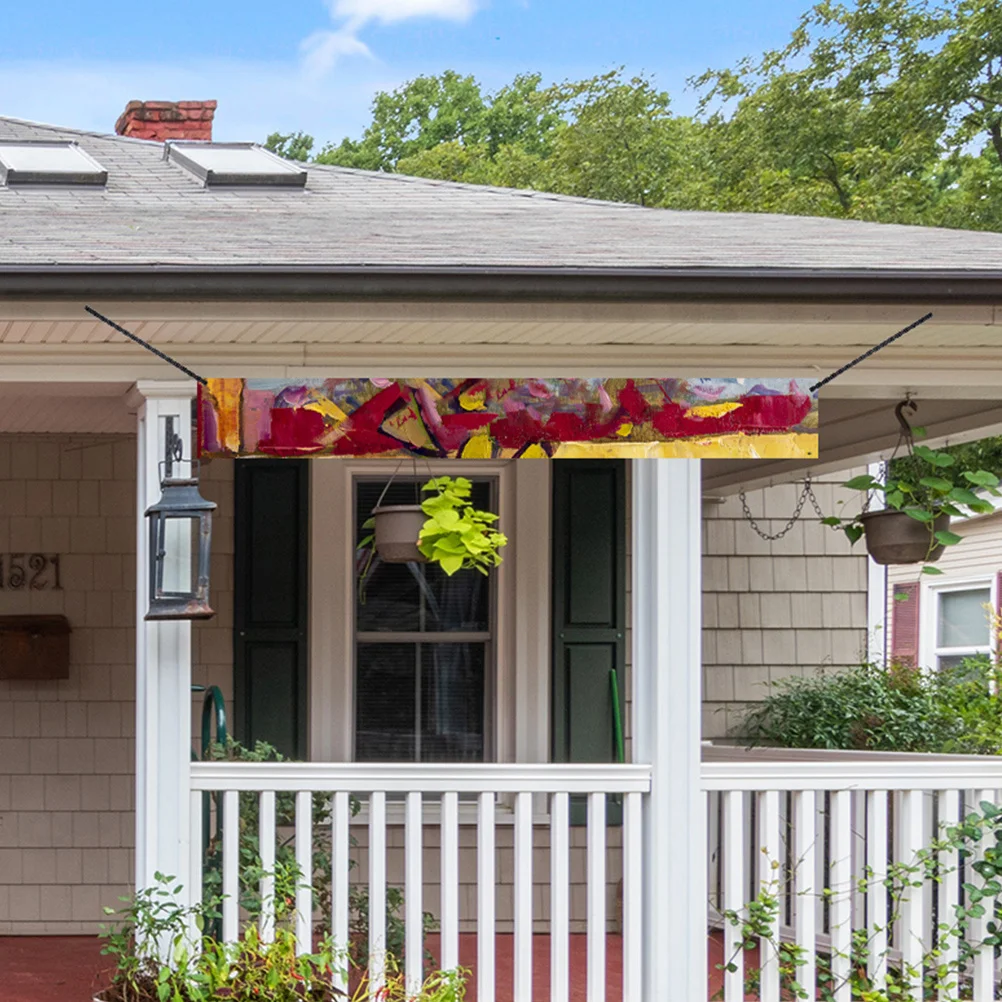 لافتة فارغة كبيرة باللون الأبيض الصلب يمكنك صنعها بنفسك لافتة معلقة لتزيين حفلات الحديقة الخارجية وخلفية صورة قابلة للتخصيص #2