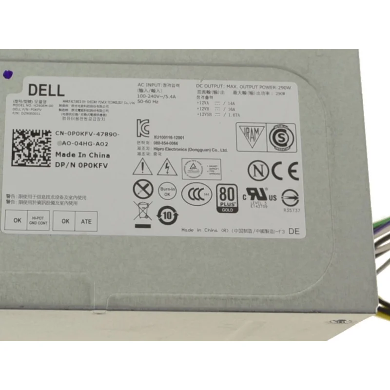 0P0KFV P0KFV FOR DELL Optiplex 3020 9020 7020 Precision T1700 290W Power Supply