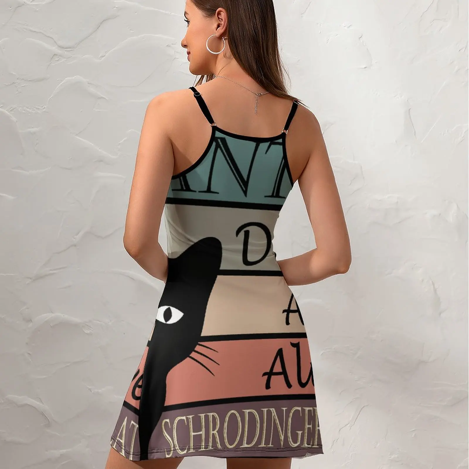 Wanted Erwin Schrodinger Cat 17 Funny Sexy Woman's Clothing  Women's Sling Dress Funny Novelty  Clubs The Dress