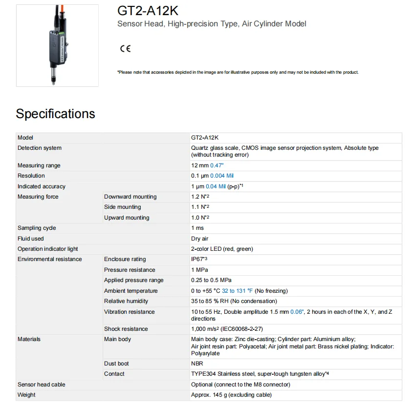 GT2-A12K KEYENCE High-precision contact digital sensor head, Welcome to Consult.
