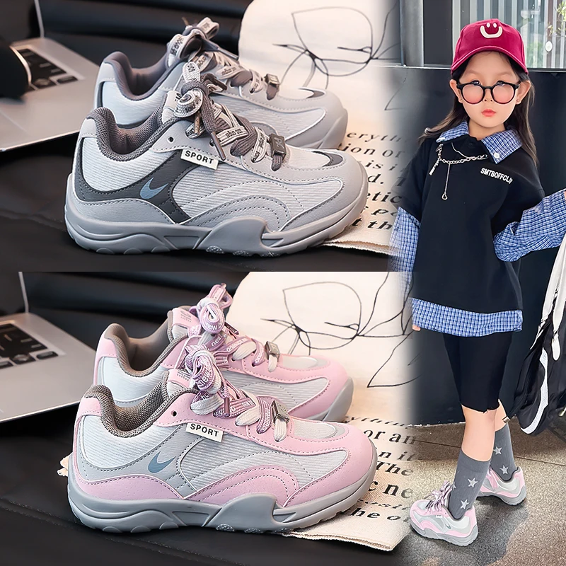 

Осень 2023, новая детская повседневная обувь, модный стиль, универсальная резиновая подошва, удобная, универсальная с двойной пряжкой