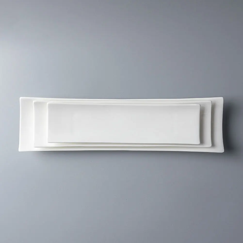 

Kitchen Serving Dish Simple Style Ceramic Fish Plate Waterproof Easy Wash for Food Storage Sushi Presentation Home Restaurant