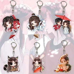 Anime Tian Guan Ci Fu Keychain Man Heaven Officials Blessing Key Chain Women Pendant Key Ring Jewelrylection Desk Display Orname