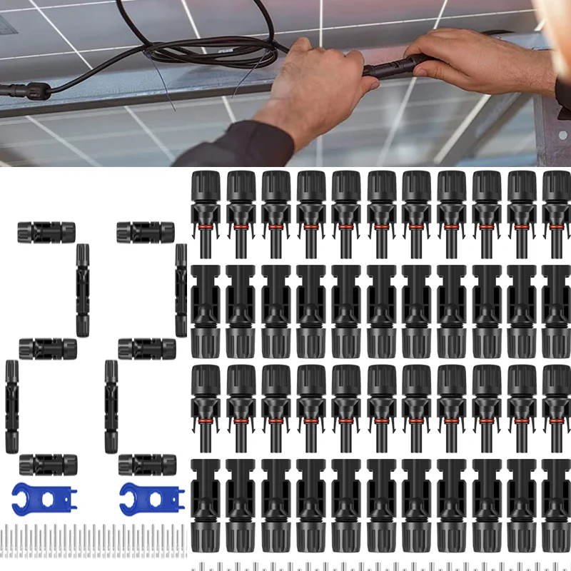 

22 пары разъемов для солнечной панели IP67 Водонепроницаемые кабельные разъемы для солнечной панели с гаечными ключами 1000 В 30 А Разъемы для солнечной панели