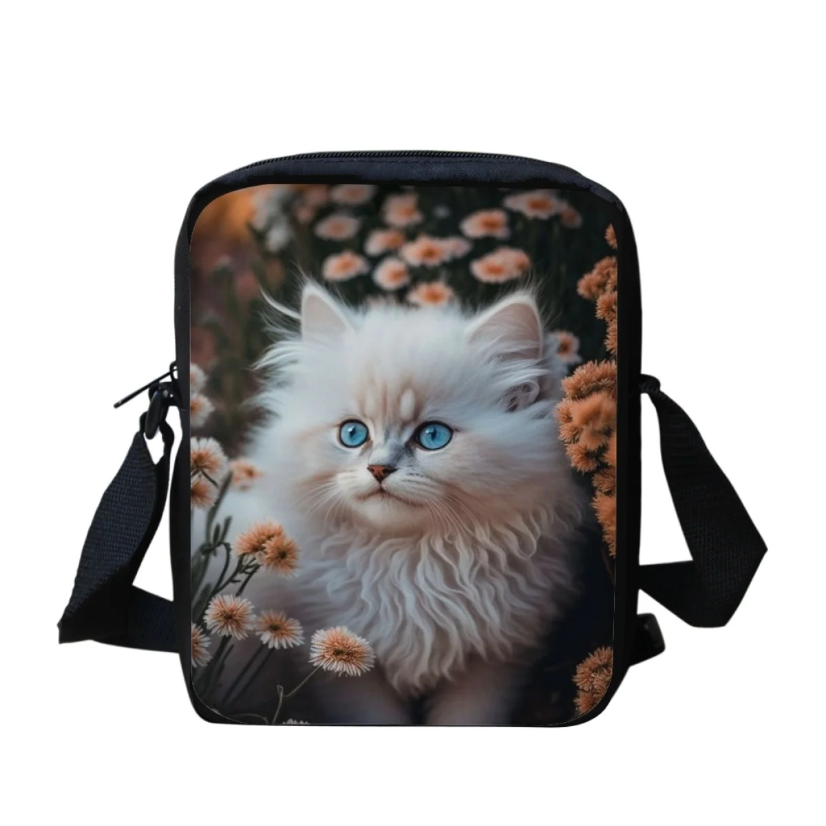 Cute Cat 3D Print Crossbody Bags for Kids Fashion New Leisure Travel Small Capacity Messenger Bag Daily Adjustable Shoulder Bag