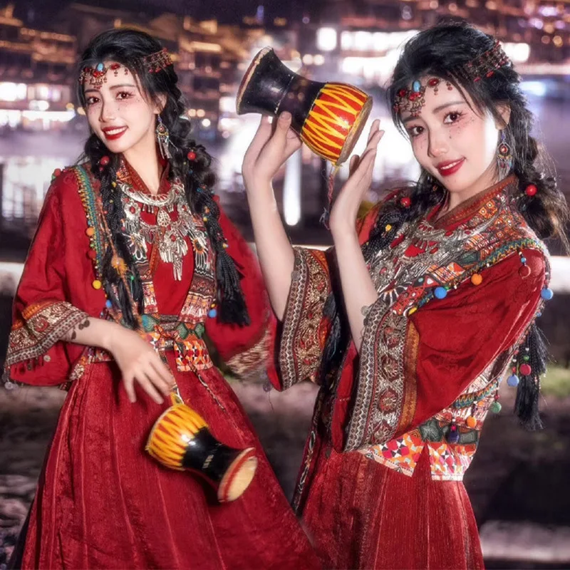 

Ancient City Personal Trip Shoot Clothing Miao' S Girl Exotic Style Photo Performance Wear