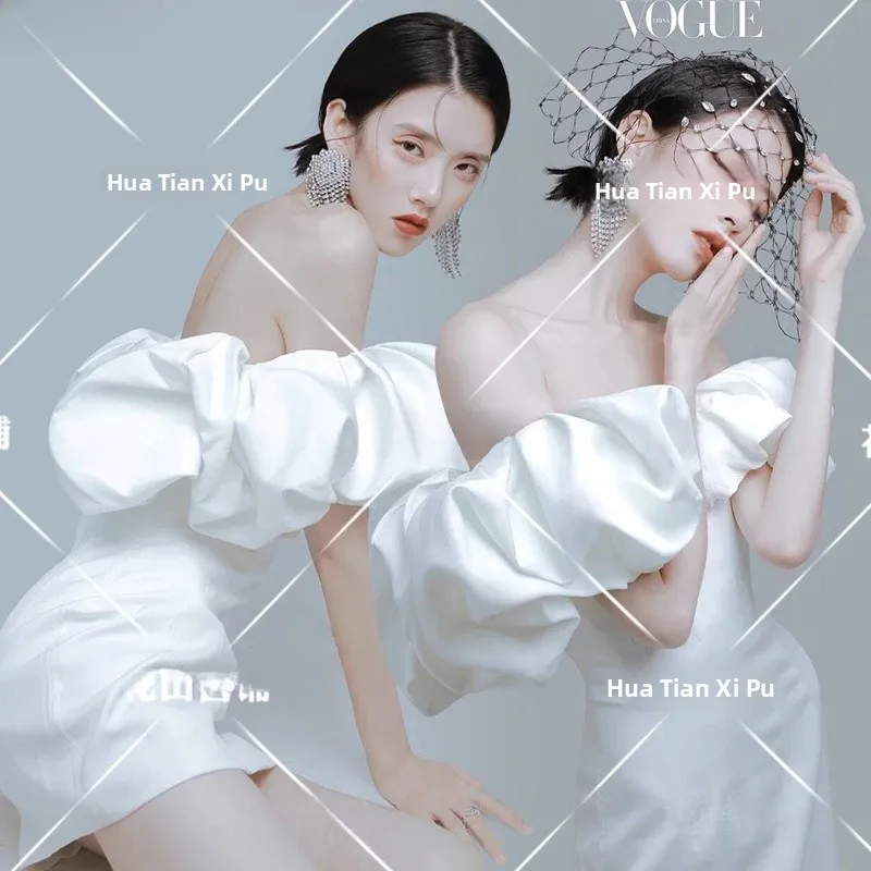 

Fashionable One-Shoulder 2026 New Photography Costume for Personal Image Photos Artistic Individuality Fashionable Elegant