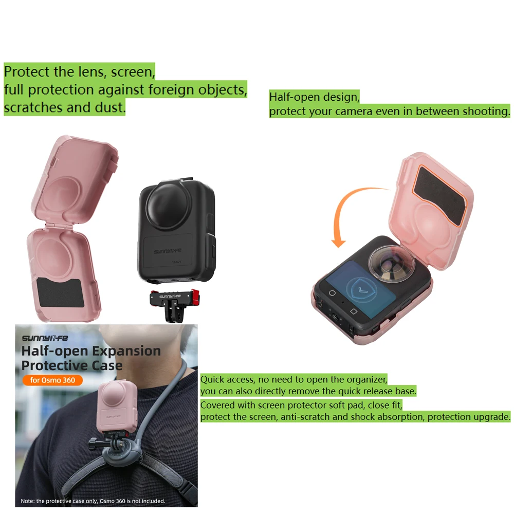

Protective Case For DJI OSMO 360, Organizer Protective Sleeve Skin Cover Drop-proof Lens Screen Storage Box Camera Accessories