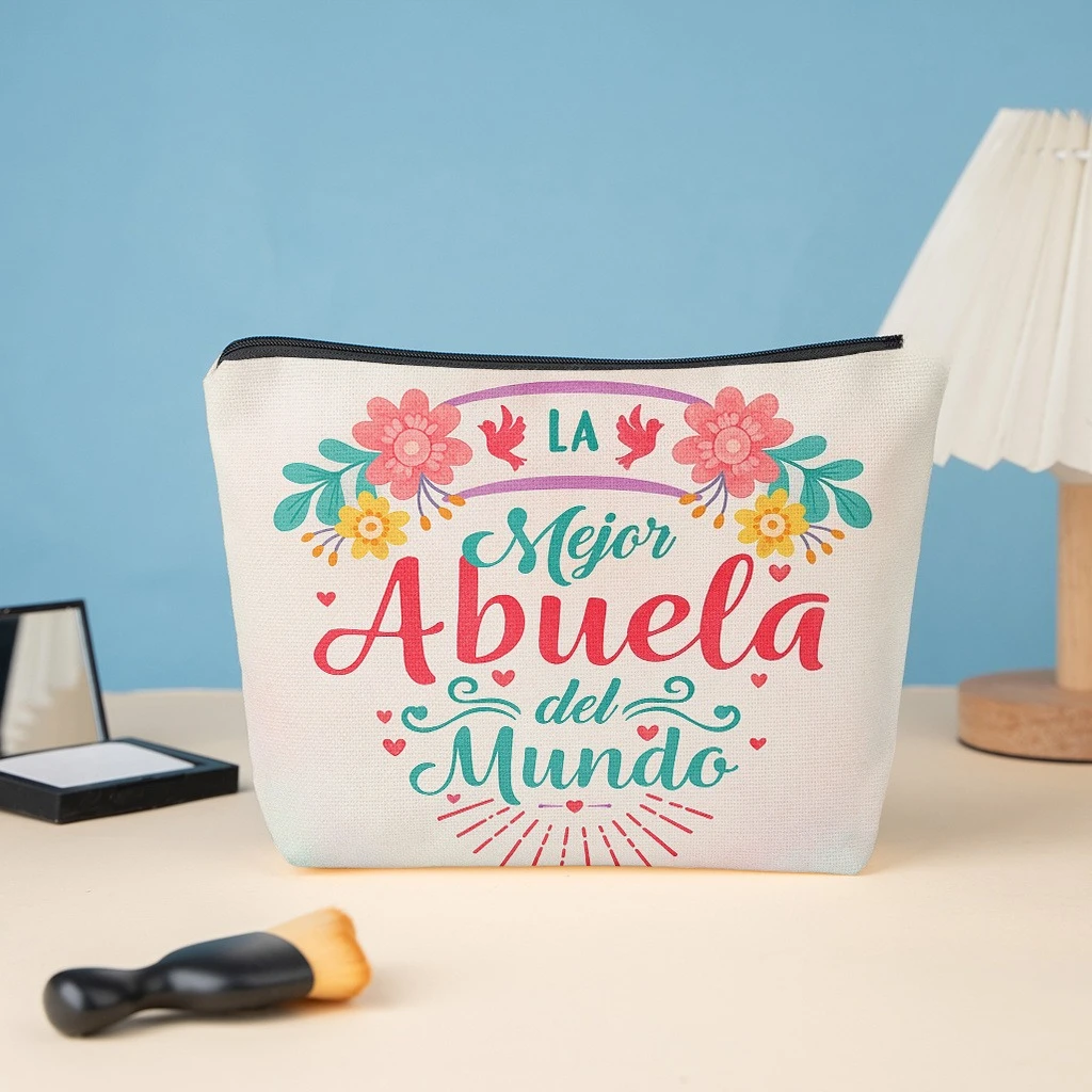1 unidad del mejor neceser cosmético del mundo para abuela | Elegante bolsa con cremallera, estampada por ambos lados, multiusos para cuidado de la piel y refrigerios