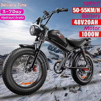 Emoko-C93 UK stock 2000W dual motor 48V20AH capacity battery 20 * 4.0-inch fat tire hydraulic brake mountain electric bicycle
