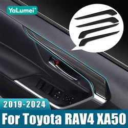 For Toyota RAV4 XA50 2019 2020 2021 2022 2023 RAV 4 Hybrid Stainless Steel Car Door Inner Handles Armrest Trim Cover Accessories