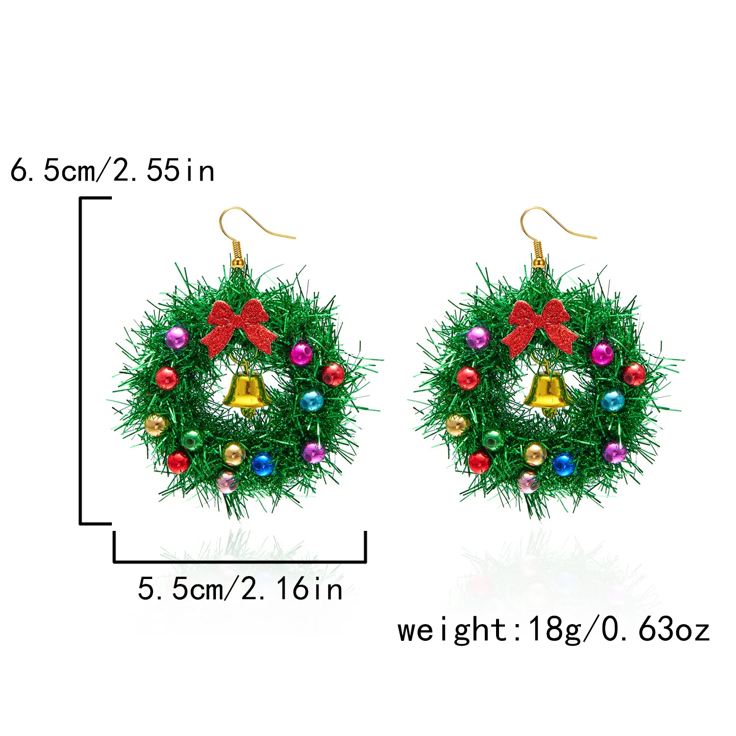 Kreative Grüne Farbe Weihnachten Girlande Bogen Glocke Anhänger Ohrringe für Frauen Mode Weihnachten Baum Ohrringe Neue Jahr Ohr Schmuck Geschenk – Detail 9