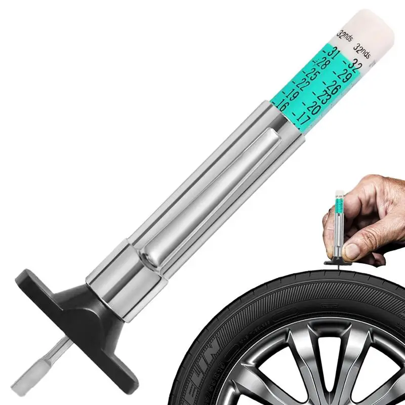 car Tire Measure Tool Depth Reusable Tire Gauge Color-Coded Accurate Measurement Tread Depth Gauge for Enhanced Vehicle Safety