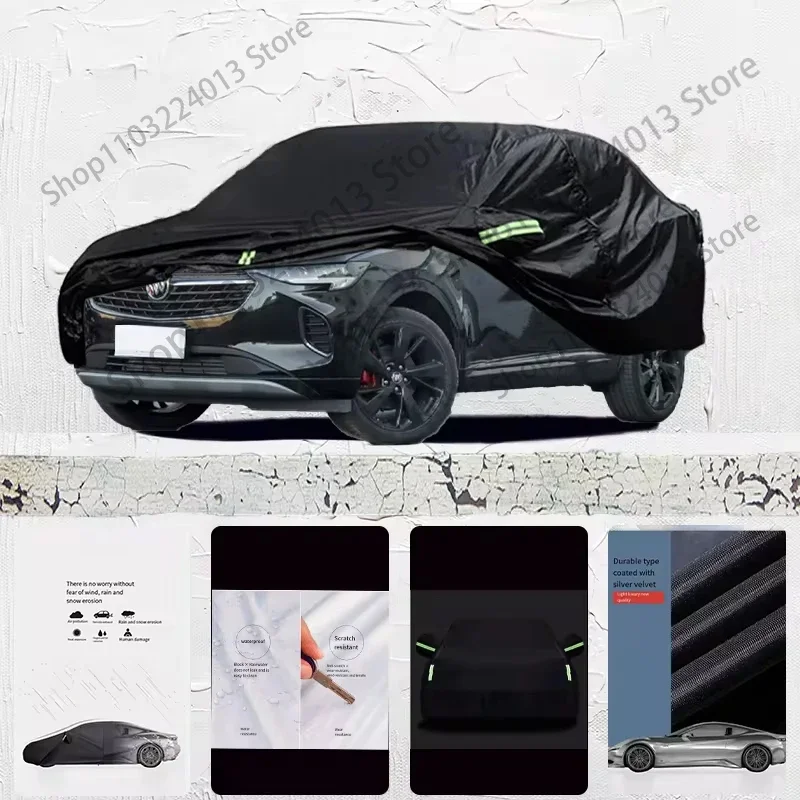 

For Buick Envision Exterior Car Cover Outdoor Protection Full Car Covers Waterproof Sunshade Anti UV Snow Cover Car cover Black