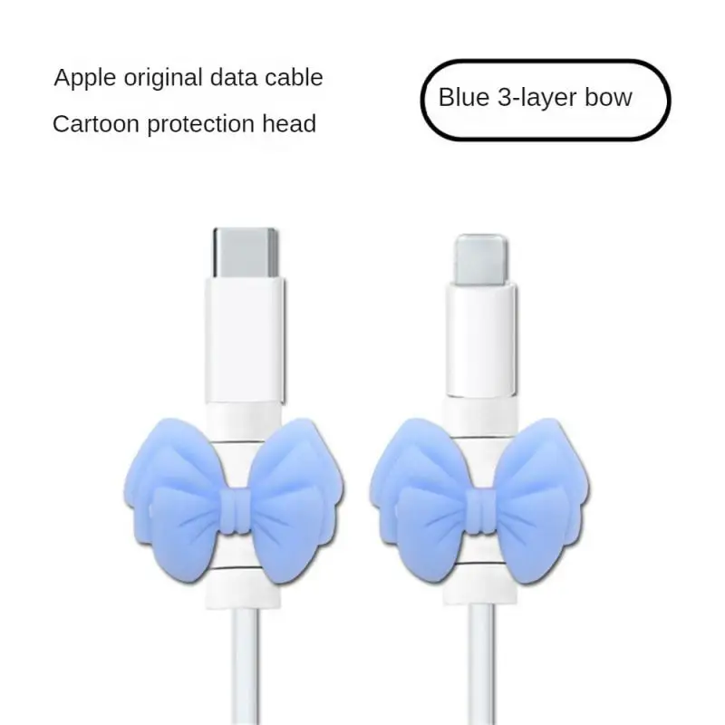 1 Uds. La serie Bow es adecuada para iphone 13/12pro y ipad20 cubierta protectora de cabeza de protección de cable de datos de dibujos animados para evitar