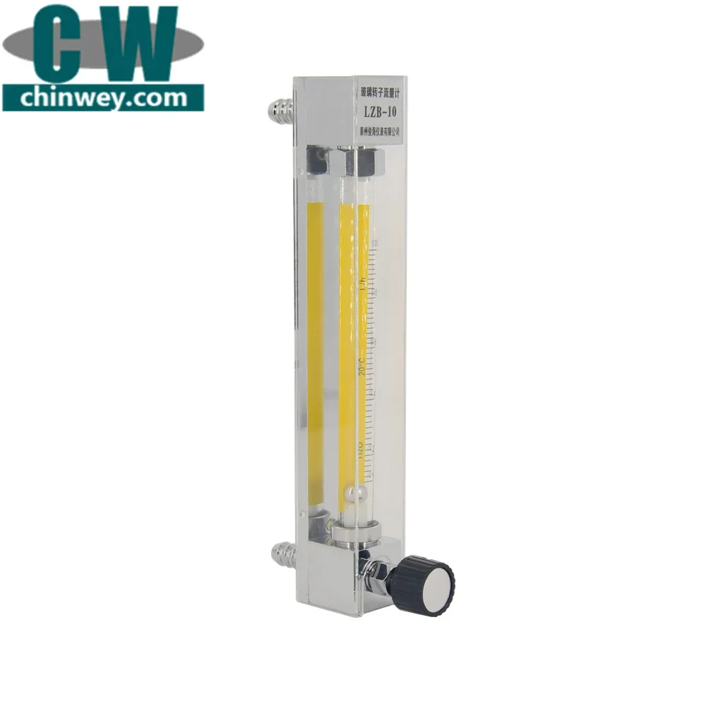 LZB -6F,all stainless steel glass rotameter flow meter with control valve for liquid and gas. conectrator ,it  can adjust  flow