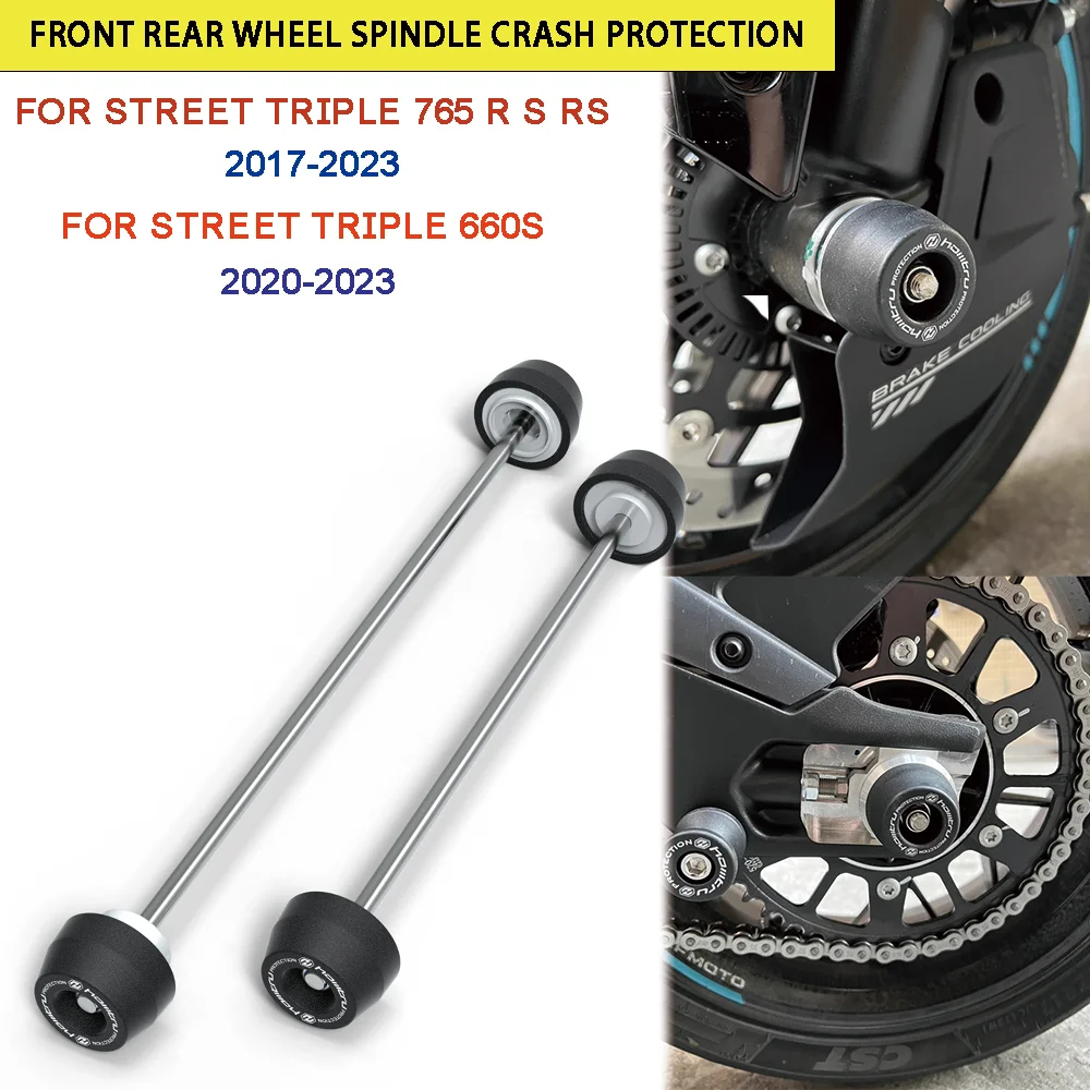 

For Triumph Street Triple 660S 2023/Street Triple 765 R S RS 2017-2023 Front Rear axle protection slider device wheel protection