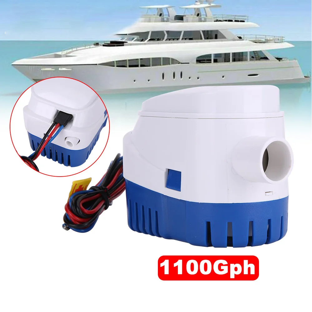 600/750/1100GPH Automatic Bilge Pump 12V 24V DC Submersible Marine Water Pump Built-in Float Switch Auto Water Pump for Boat RV
