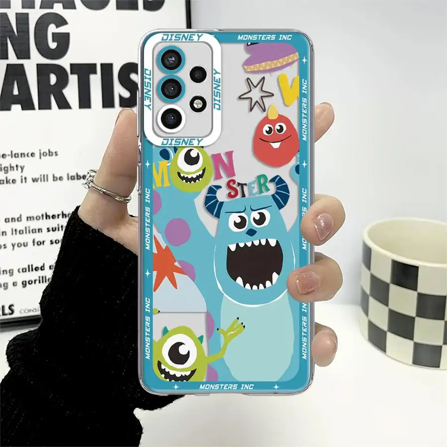 Cute Disney Monsters Inc Phone Case for Samsung Galaxy A35 A55A53 A54 A73 A34 A33 A25 A24 A13 A14 A15 Soft Transparent Cover