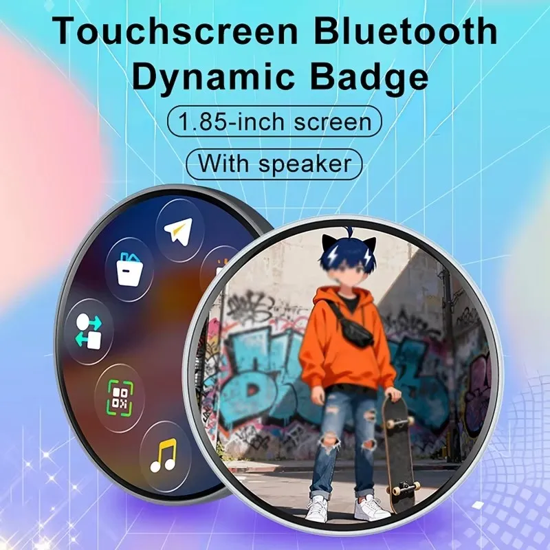 

Dynamic Electronic Badge Anime Merchandise Smart Digital Display Badge For Game Peripherals Excellent Birthday Gifts