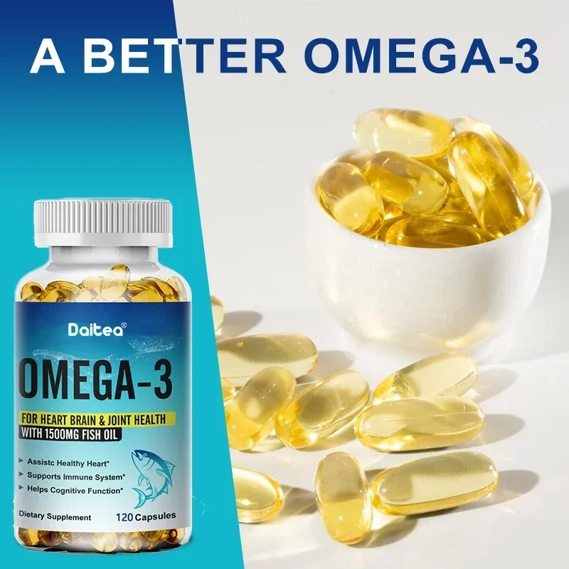 Omega 3 Fish Oil Capsule Supplement Rich in DHA EPA Antioxidant Skin Eyes Immune System