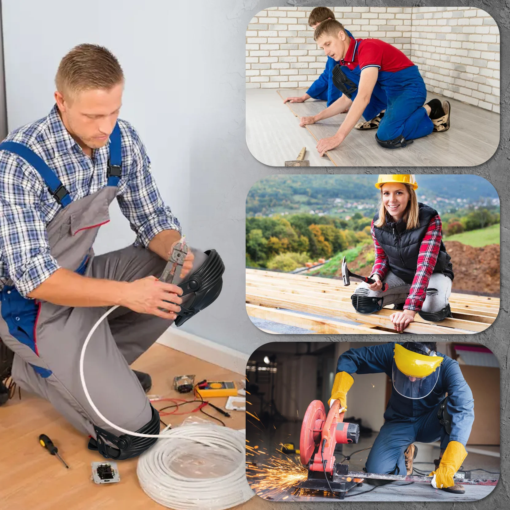 MELOTOUGH Robocze nakolanniki dla mężczyzn, kobiet, budownictwo, podłogi, dachu - wygodne i antypoślizgowe