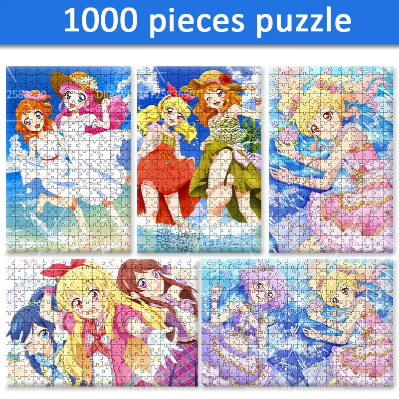 Bandai Aikatsu! Series Cartoon Girl Characters 1000 Pieces Wooden Puzzle Toys Kids Educational Games Adult Toys Gift Collection