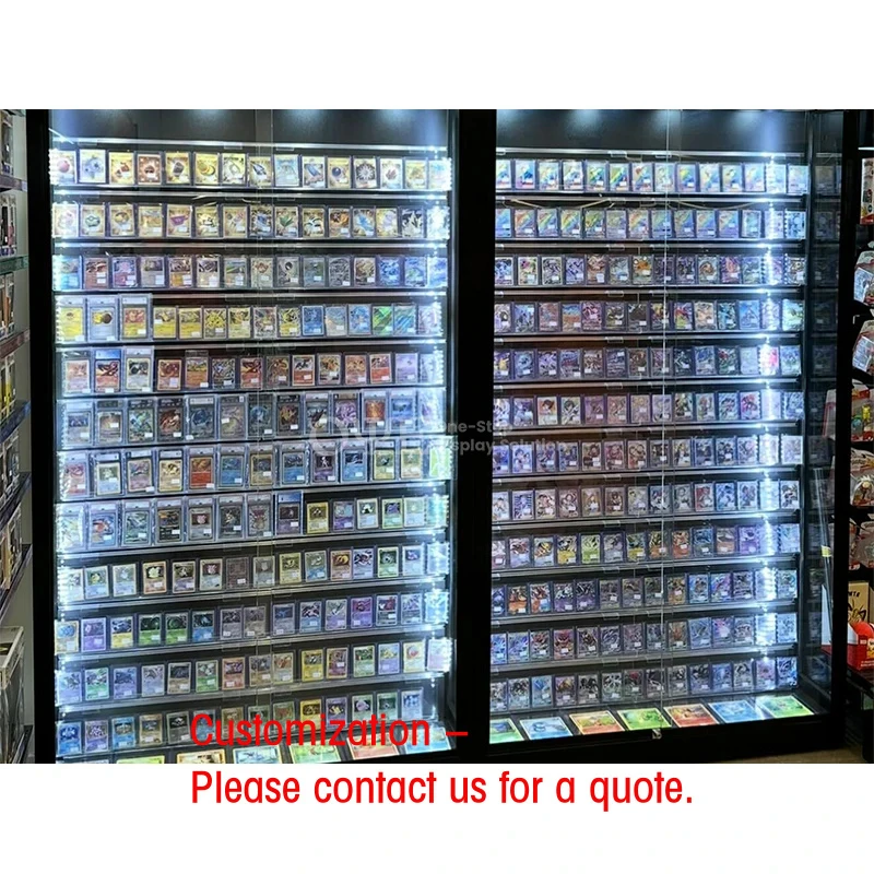 custom.Graded Sports Card Display Lockable Trading Card Collector Wall Display Rack