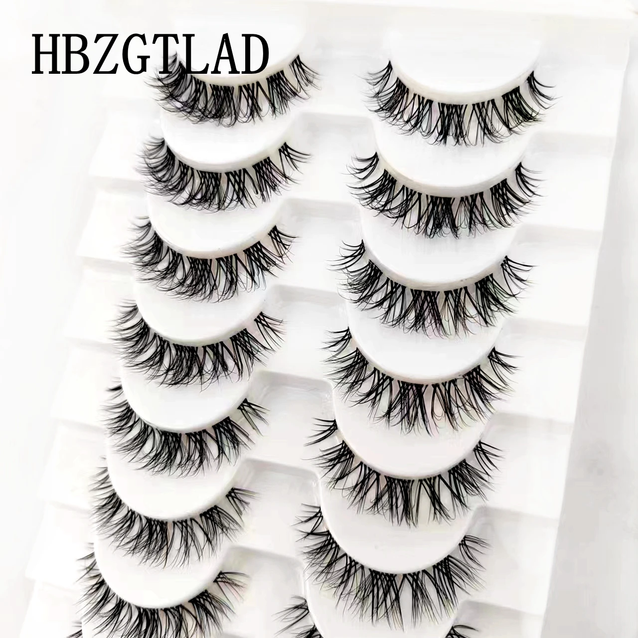 10pairs Eyelashes 3D Faux Mink Eyelashes Clear Band False Lashes Fluffy Soft Manga Lashes Wispy Natural Eyelash Extension Makeup