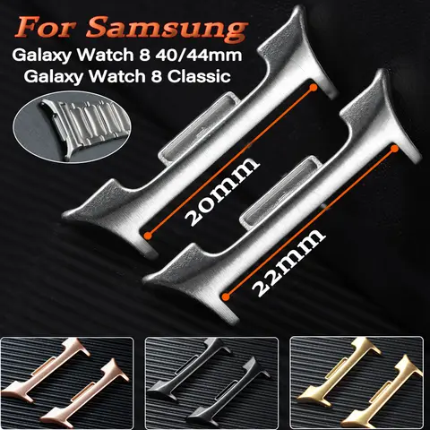 2pcs Adapters for Samsung Galaxy Watch 8 40/44mm 8 Classic Watchband Link Metal Connector 20/22mm for Strap Smartwatch Accessory