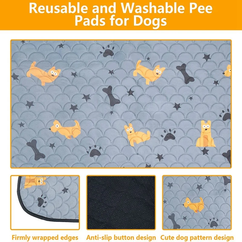 2 Pcs Guinea Pig Cage Liners Absorbent Reusable Washable Guinea Pig Pee Pads Waterproof Hamster Bedding Puppy Easy To Use Grey