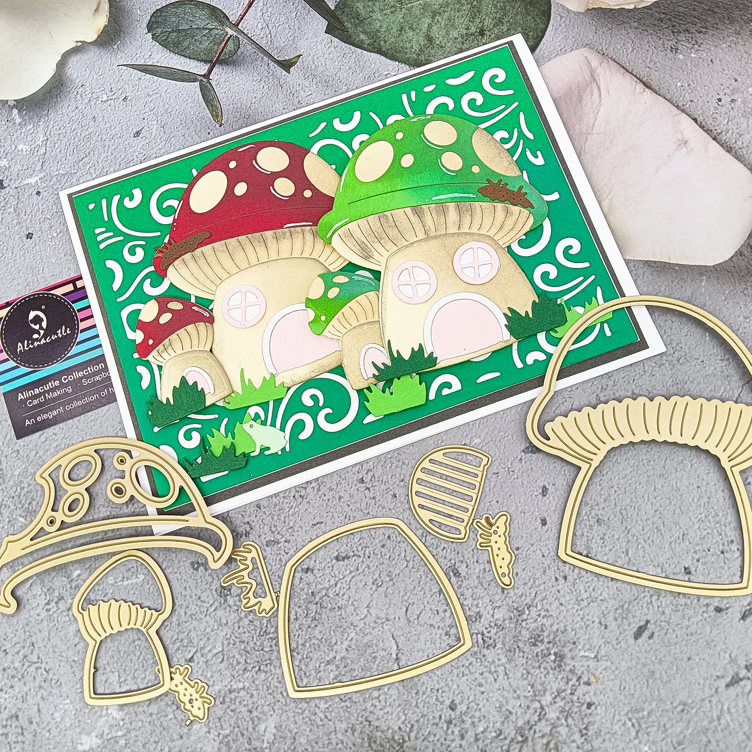 Pilzhaus Metall-Stanzform für Geschenkpapier-Bastelarbeiten, Handgemachte Kartenherstellung, DIY-Grußkarten, Scrapbooking und Alben