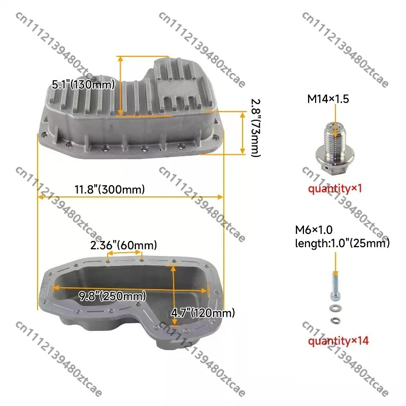 **** Automotive Aluminum Alloy Engine Oil Sump Pan, Vehicle Engine Oil Bottom Tray, Aftermarket Replacement Accessory