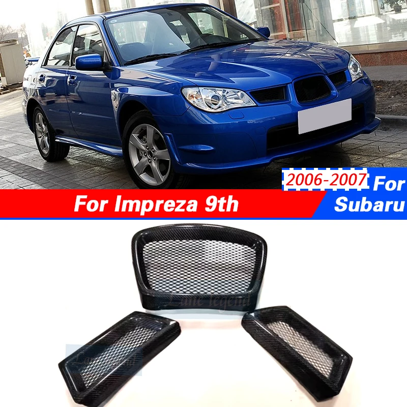 For Subaru Impreza 9th 2006 2007 WRX STI Front Bumper Lower Mesh Grill Grille Cover Exterior Tuning Car Anterior Reticulum