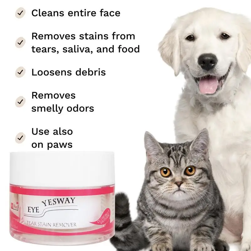 Pet 20g Dog Cat Eye Tear Stain Remover Powder Keep Puppies Eye Area Dry Pet Eye Teat Stain Cleaner Mild For Traveling, Camping